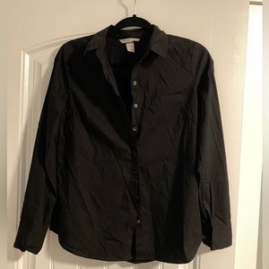 H&M black button down long sleeve shirt size 6